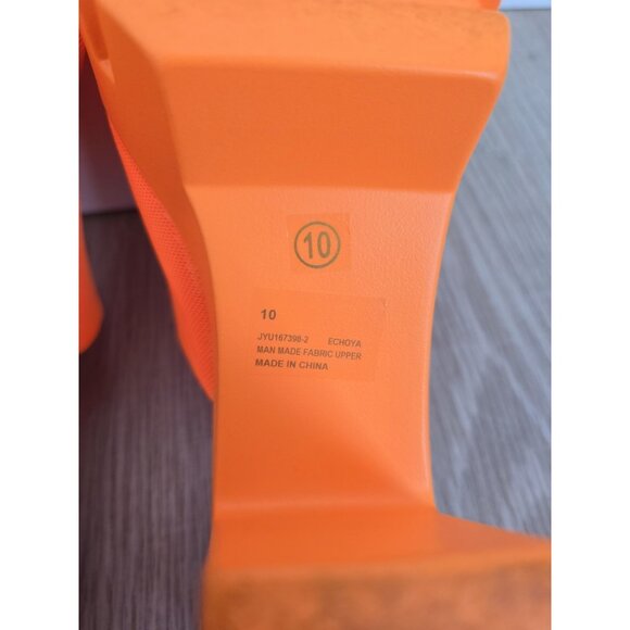 Chunky Platform Y2K Orange Mesh Shoes 10 Slip On Sandals Cape Robbin 90s Womens - Picture 6 of 10